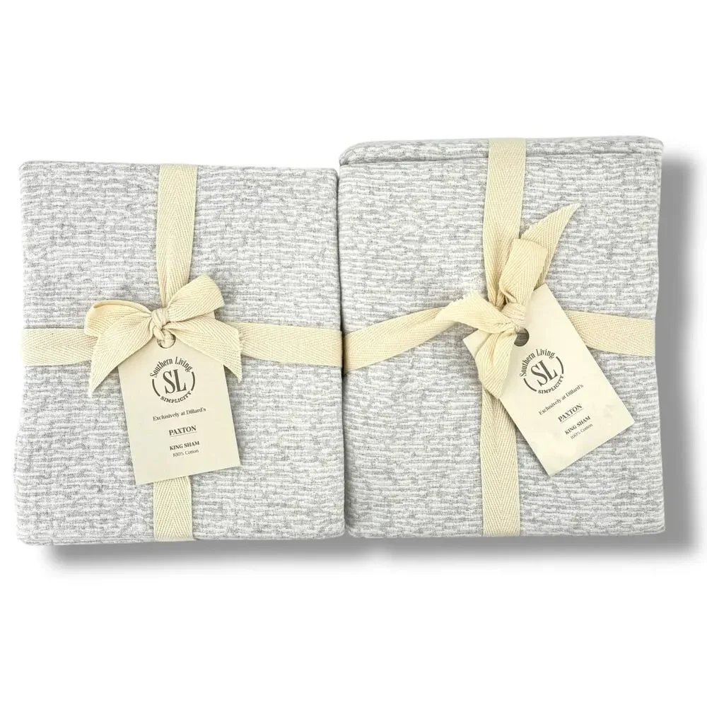 Southern Living Paxton King Size Pillow Sham Set Simplicity Gray